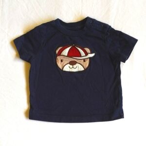 joe fresh navy blue bear face t-shirt 6 months